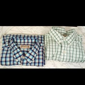 2 Duluth Trading Company Long Sleeves Plaid Shirt Men Size XL